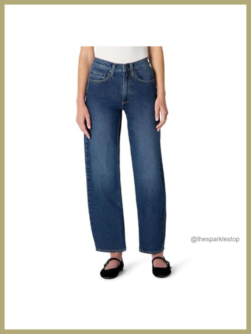 High-Rise Barrel Leg Jeans Tapered Denim Rise